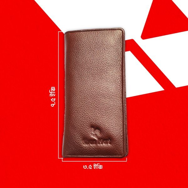 Authentic Cow Leather Long Wallet -  Chocolate