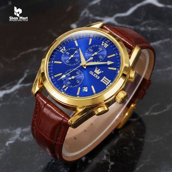 OLEVS 2872 ChronoMaster – Leather Strap Men’s Watch