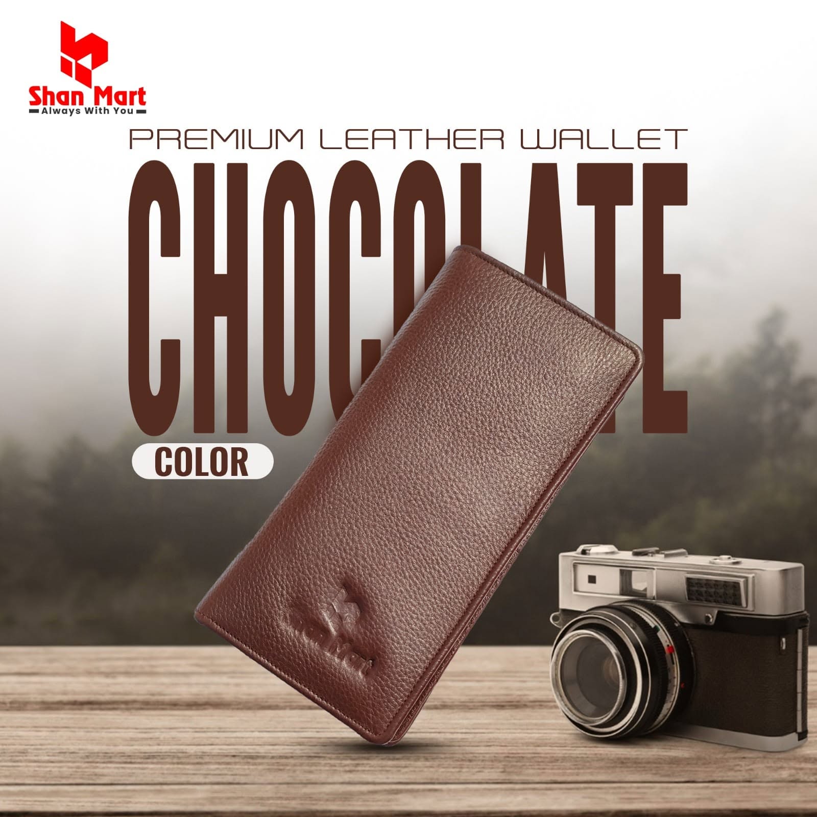 Shan Mart Premium Long Bifold Wallet | Genuine Leather Wallet